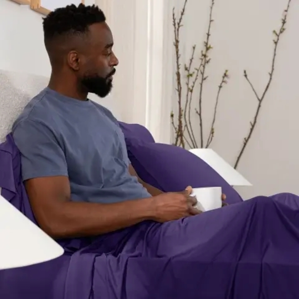 NIB Purple Mattress Brand - KING/CALI KING SOFTSTRETCH SHEET SET (BAMBOO) - Picture 8 of 17